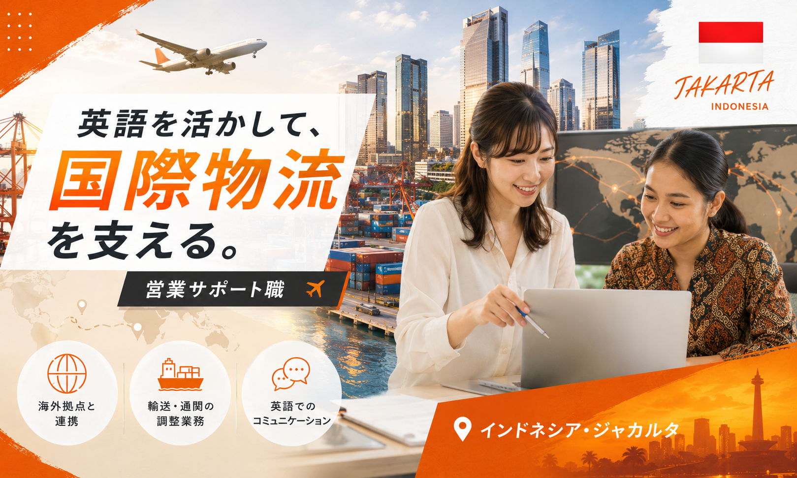 現地採用（海外） 一般事務・営業事務 オフィス求人イメージ